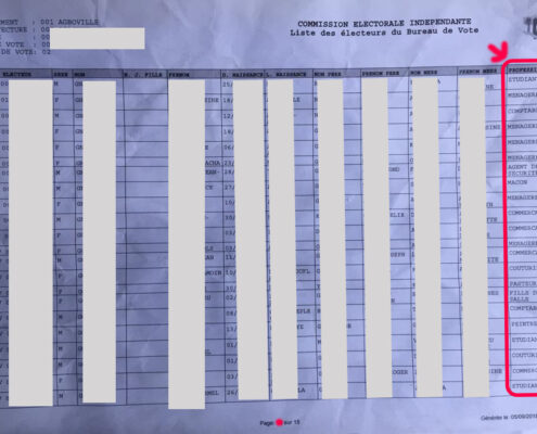 Liste des électeurs de bureau de vote